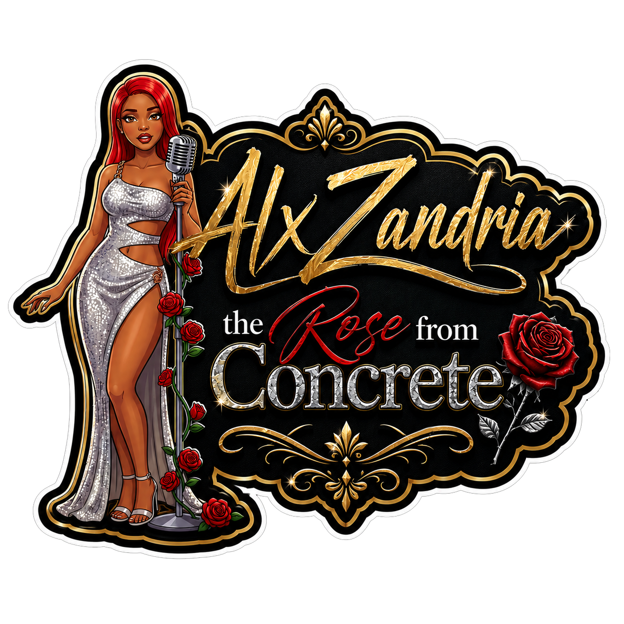 AlxZandria — The Rose From Concrete sticker logo